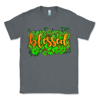 Charcoal Heather blessed with  shamrocks Classic Tee - AdoDesignShop