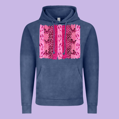 Breast Cancer Brushstrokes Vintage Hoodie Designed By Texasbilliewilder