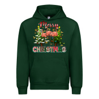 Forest Green Merry Christmas flamingo Urban Hoodie - texasbilliewilder