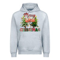 Heather Grey Merry Christmas flamingo Urban Hoodie - texasbilliewilder