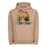 Pigment Burro Merry Christmas flamingo Urban Hoodie - texasbilliewilder