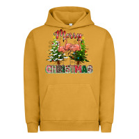 Pigment Peanut Butter Merry Christmas flamingo Urban Hoodie - texasbilliewilder