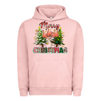 Pigment Salmon Merry Christmas flamingo Urban Hoodie - texasbilliewilder