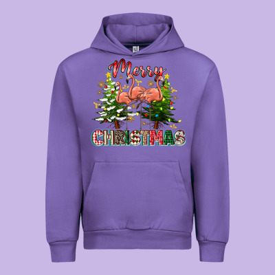 Merry Christmas Flamingo Urban Hoodie Designed By Texasbilliewilder