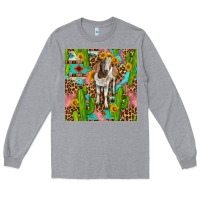 Heather Grey western boer goat seamless pattern Long Sleeve Tee - BundleAndBundleShop