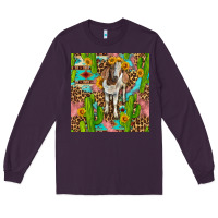 Plum western boer goat seamless pattern Long Sleeve Tee - BundleAndBundleShop