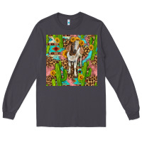Smoke western boer goat seamless pattern Long Sleeve Tee - BundleAndBundleShop