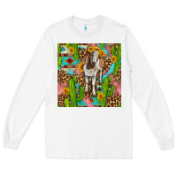 White western boer goat seamless pattern Long Sleeve Tee - BundleAndBundleShop