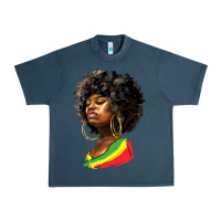 Midnight Navy juneteenth black women Urban Heavy Tee - HRA Design Shop