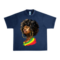 Navy juneteenth black women Urban Heavy Tee - HRA Design Shop