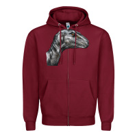 Burgundy Velociraptor Face Zipper Hoodie - LillyAllenDesigns