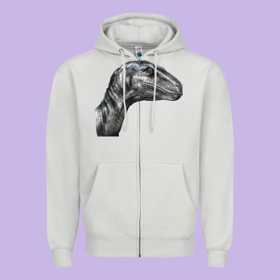 Velociraptor Face Zipper Hoodie Designed By Lillyallendesigns
