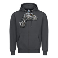 Smoke Velociraptor Face Zipper Hoodie - LillyAllenDesigns
