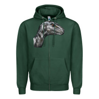 Sports Green Velociraptor Face Zipper Hoodie - LillyAllenDesigns