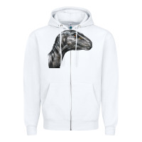 White Velociraptor Face Zipper Hoodie - LillyAllenDesigns