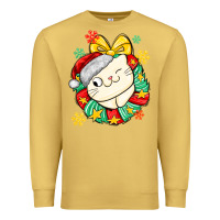 Antique Gold Christmas wreaths cat Premium Sweatshirt - MaliasSmallBusiness