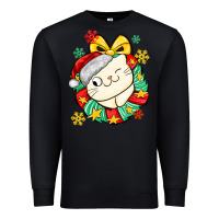 Black Christmas wreaths cat Premium Sweatshirt - MaliasSmallBusiness