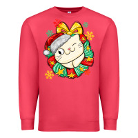 Cardinal Christmas wreaths cat Premium Sweatshirt - MaliasSmallBusiness