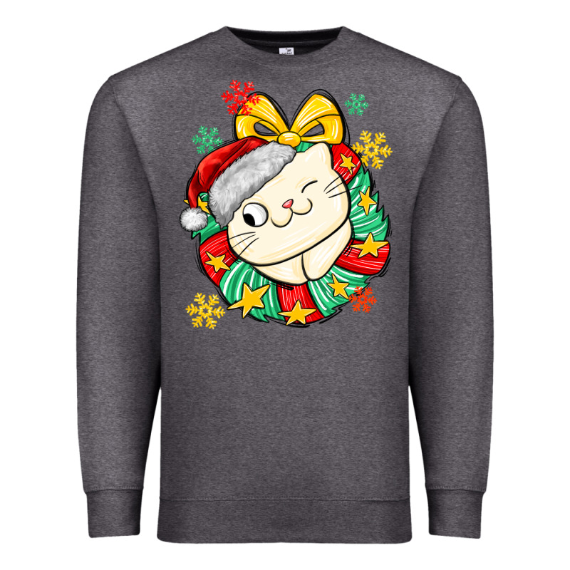 Christmas Wreaths Cat Premium Sweatshirt by MaliasSmallBusiness | Teevron