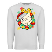 Dove Grey Christmas wreaths cat Premium Sweatshirt - MaliasSmallBusiness