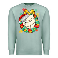 Seafoam Christmas wreaths cat Premium Sweatshirt - MaliasSmallBusiness