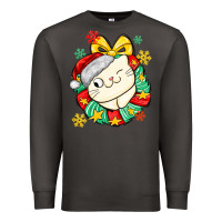 Smoke Christmas wreaths cat Premium Sweatshirt - MaliasSmallBusiness