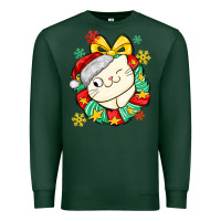 Sports Green Christmas wreaths cat Premium Sweatshirt - MaliasSmallBusiness