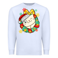 White Christmas wreaths cat Premium Sweatshirt - MaliasSmallBusiness