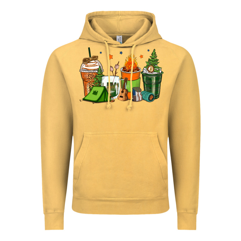 Camping Coffee Cups Vintage Hoodie by Zillion Design Studio | Teevron