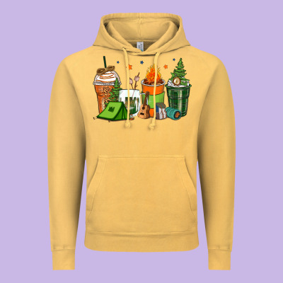 Camping Coffee Cups Vintage Hoodie Designed By Zillion Design Studio