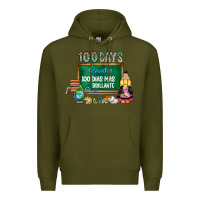 Army Green 100 days smarter 100 dias mas brillante Premium Hoodie - SublimationCraftShop