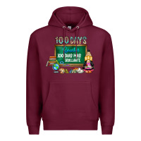 Burgundy 100 days smarter 100 dias mas brillante Premium Hoodie - SublimationCraftShop