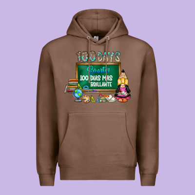 100 Days Smarter 100 Dias Mas Brillante Premium Hoodie Designed By Sublimationcraftshop