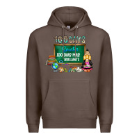 Coffee 100 days smarter 100 dias mas brillante Premium Hoodie - SublimationCraftShop