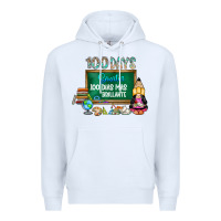 White 100 days smarter 100 dias mas brillante Premium Hoodie - SublimationCraftShop