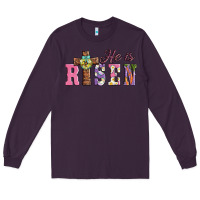 Plum easter he ıs risen Long Sleeve Tee - AdoDesignShop