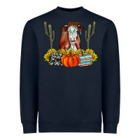 Navy Fall Cow Heavyweight Sweatshirt - CowhideDigitalArt