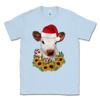 Dusty Blue calf sunflower christmas Classic Tee - JahusDesignShop