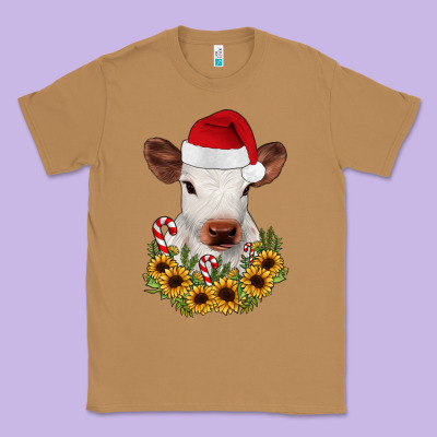 Calf Sunflower Christmas Classic Tee Designed By Jahusdesignshop