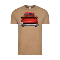 Vintage Coffee western red truck back view Vintage Tee - FaDigitalArtStudio