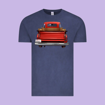 Western Red Truck Back View Vintage Tee Designed By Fadigitalartstudio