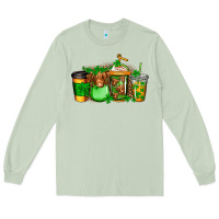Matcha longhaired cow st patricks coffee Long Sleeve Tee - Jasminsmagicworld