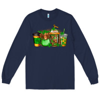 Navy longhaired cow st patricks coffee Long Sleeve Tee - Jasminsmagicworld