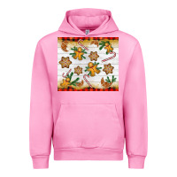 Fuchsia Pink Christmas gingerbread cookies and candy cane Urban Hoodie - NancyCooperArtShop