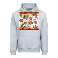 Heather Grey Christmas gingerbread cookies and candy cane Urban Hoodie - NancyCooperArtShop