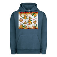 Pigment Midnight Navy Christmas gingerbread cookies and candy cane Urban Hoodie - NancyCooperArtShop