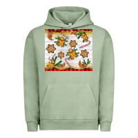Pigment Oil Green Christmas gingerbread cookies and candy cane Urban Hoodie - NancyCooperArtShop