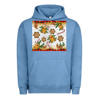Pigment Pebble Blue Christmas gingerbread cookies and candy cane Urban Hoodie - NancyCooperArtShop
