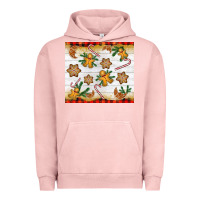 Pigment Salmon Christmas gingerbread cookies and candy cane Urban Hoodie - NancyCooperArtShop