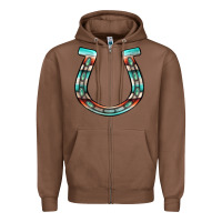 Chestnut serape turquoise horseshoe Zipper Hoodie - Jasminsmagicworld